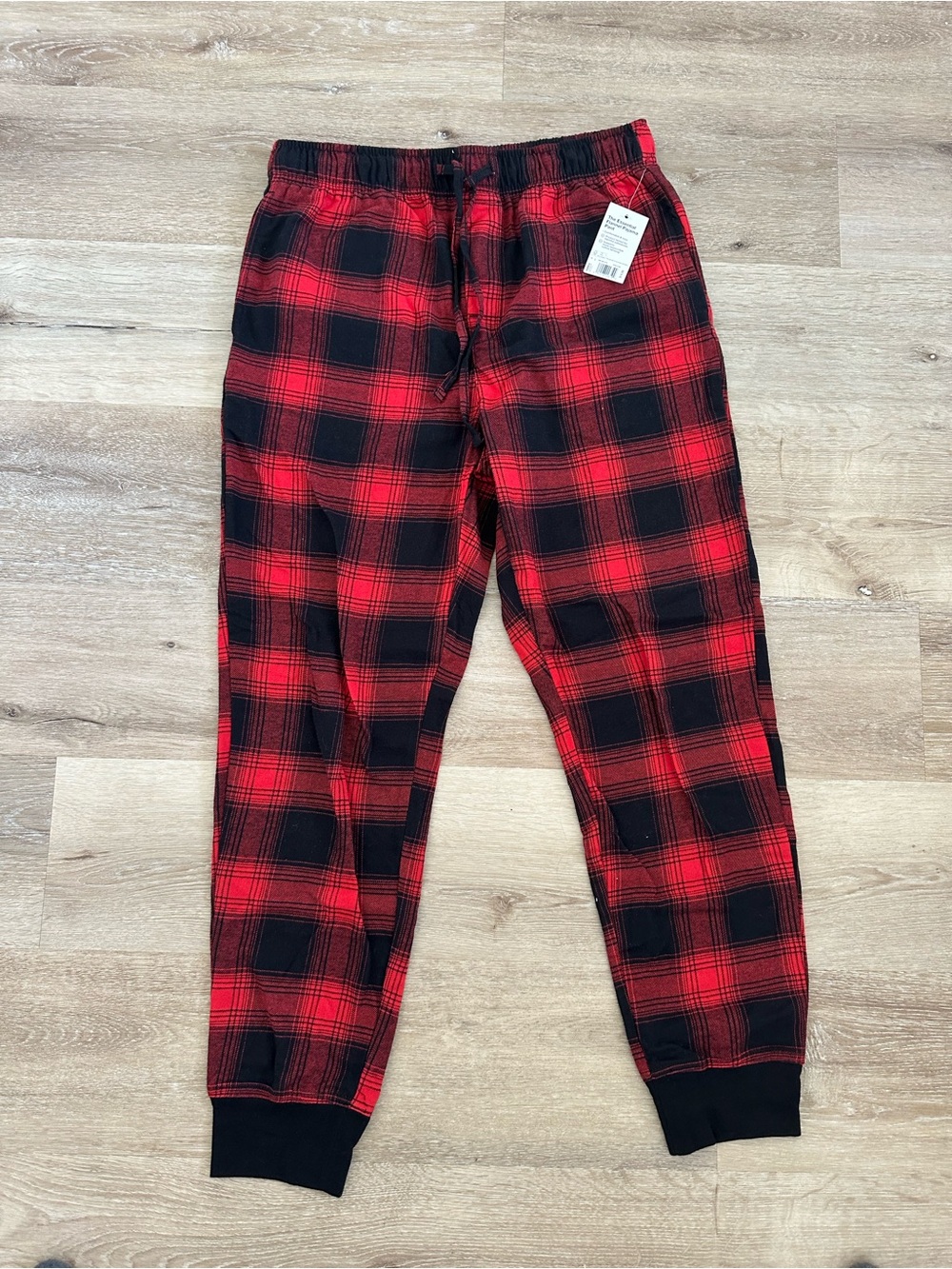 Red and Black Plaid Jogger Pants